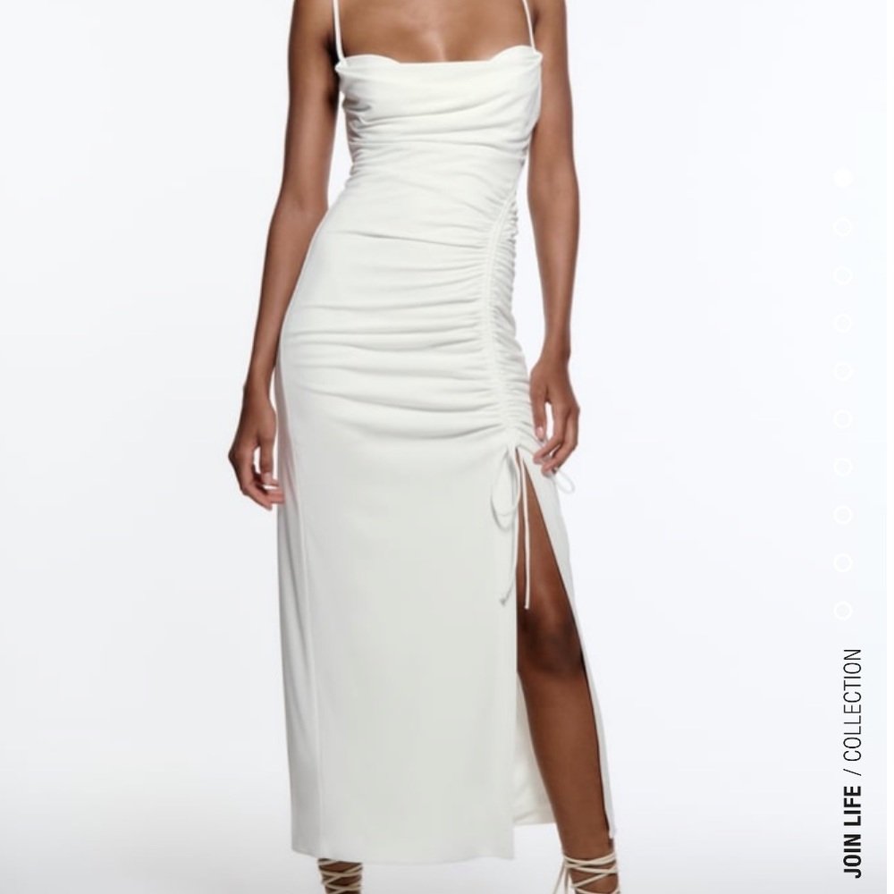 Zara white Draper dress NWT